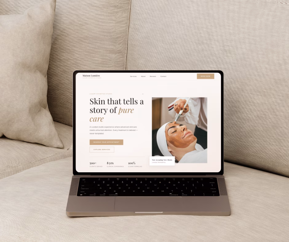 Example beauty studio website built with the Launch Suite